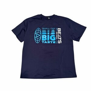 Ascolour heavy weight cotton s/s tee in navy. Beats Brew logo. Size M. NEW